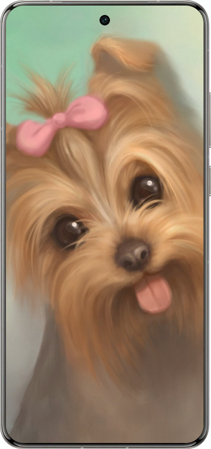 Силиконовый чехол Нарисованный йоркширский терьер для Vivo X200 PRO - 928u-3883 изображение 