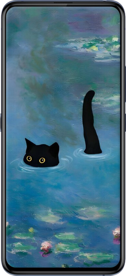 Силиконовый чехол С изображением кота и водяной лилии Monet для Vivo X27 Pro - 6519u-1772 изображение 