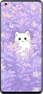 TPU чехол Котик в цветах для Vivo X50 Pro - 6390b-1956 изображение 