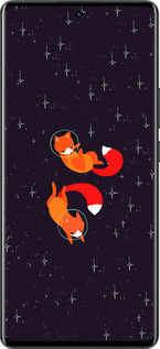 Силиконовый чехол Лисички в космосе для Vivo X80 Pro - 4519u-2630 изображение 