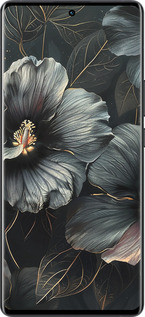 Силиконовый чехол Черные цветы для Vivo X80 Pro - 6031u-2630 изображение 