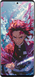 Силиконовый чехол Танджиро Камадо: Клинок рассекающий демонов для Vivo X80 Pro - 6111u-2630 изображение 