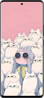 Силиконовый чехол Малышка с котами для Vivo X80 Pro - 6295u-2630 изображение 
