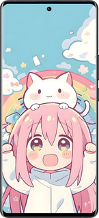 Силиконовый чехол Девочка аниме радуга для Vivo X80 Pro - 6304u-2630 изображение 