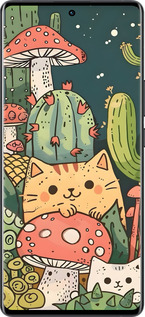 Силиконовый чехол Коты грибы для Vivo X80 Pro - 6321u-2630 изображение 