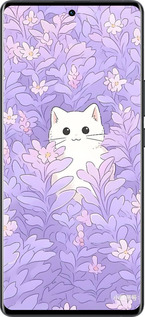 Силиконовый чехол Котик в цветах для Vivo X80 Pro - 6390u-2630 изображение 