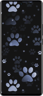 Силиконовый чехол С синими отпечатками лап для Vivo X80 Pro - 6441u-2630 изображение 