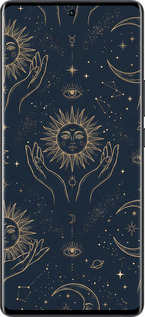 Силиконовый чехол Celestial Harmony: Sun & Moon Gold Mystic Pattern для Vivo X80 Pro - 6778u-2630 изображение 