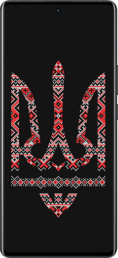 Силіконовий чехол Герб - вишиванка на чорному фоні для Vivo X80 Pro - 1196u-2630 изображение 