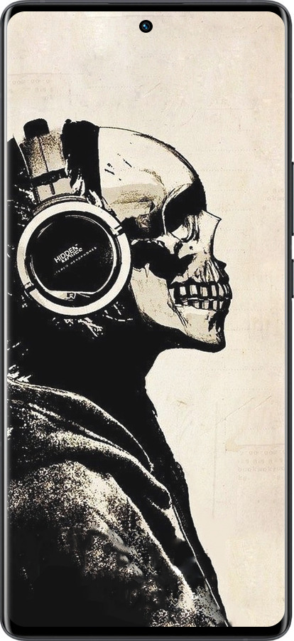 Силиконовый чехол Скелет-меломан v2 для Vivo X80 Pro - 1200u-2630 изображение 