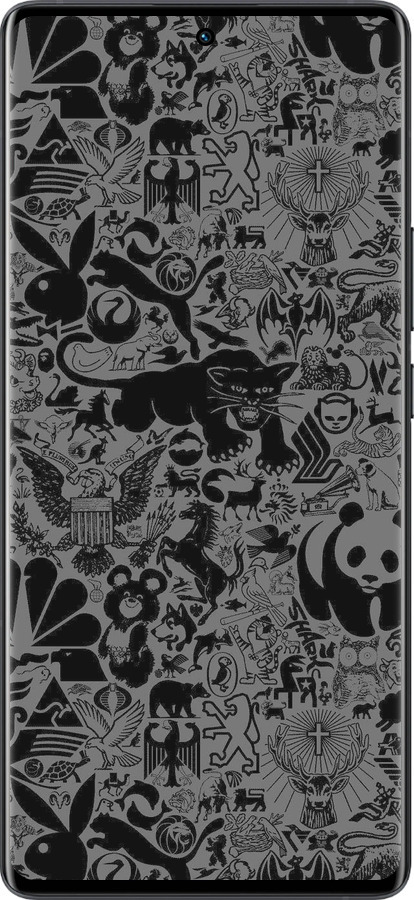 Силиконовый чехол Чёрно-серый стикер бомбинг для Vivo X80 Pro - 2432u-2630 изображение 