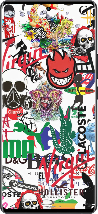 Силиконовый чехол Many different logos для Vivo X80 Pro - 4022u-2630 изображение 