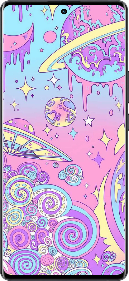 Силиконовый чехол Розовая галактика для Vivo X80 Pro - 4146u-2630 изображение 