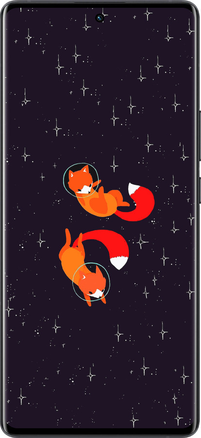 Силиконовый чехол Лисички в космосе для Vivo X80 Pro - 4519u-2630 изображение 