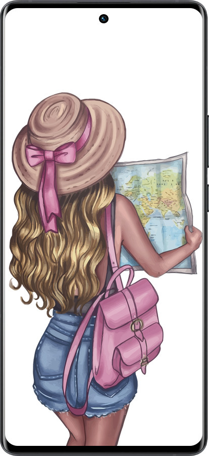 Силиконовый чехол Девушка с картой для Vivo X80 Pro - 4704u-2630 изображение 