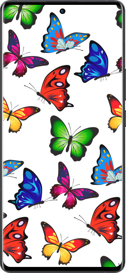 Силиконовый чехол Красочные мотыльки для Vivo X80 Pro - 4761u-2630 изображение 