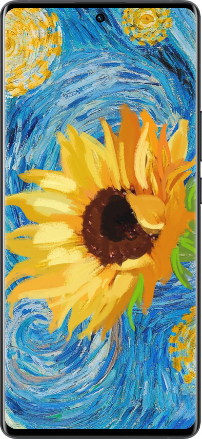 Силіконовий чехол Квіти жовто-блакитні  для Vivo X80 Pro - 5308u-2630 изображение 