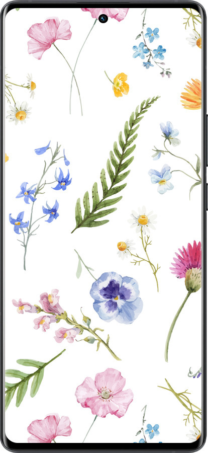 Силиконовый чехол Цветочный фон v2 для Vivo X80 Pro - 5472u-2630 изображение 