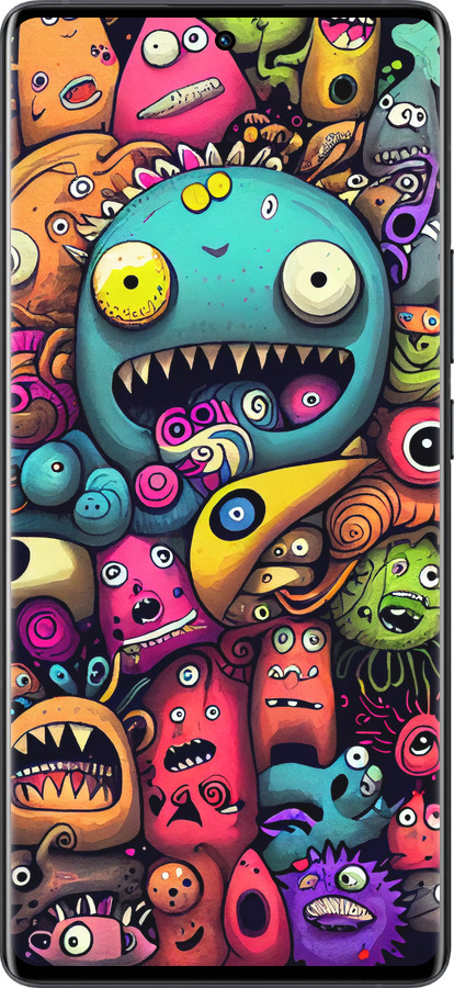 Силиконовый чехол Cмешные монстры для Vivo X80 Pro - 5549u-2630 изображение 