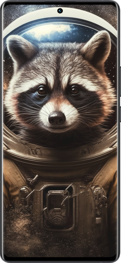 Силіконовий чехол Єнот-австронавт для Vivo X80 Pro - 5581u-2630 изображение 