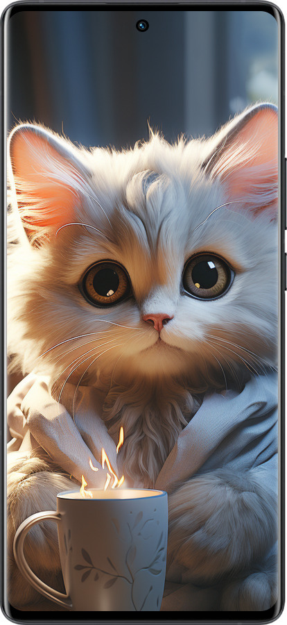 Силіконовий чехол Білий кіт для Vivo X80 Pro - 5646u-2630 изображение 