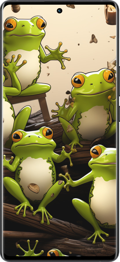 Силиконовый чехол Жабки для Vivo X80 Pro - 5656u-2630 изображение 