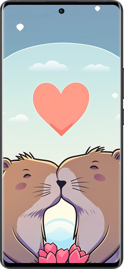 Силіконовий чехол Капібара кохання для Vivo X80 Pro - 6027u-2630 изображение 