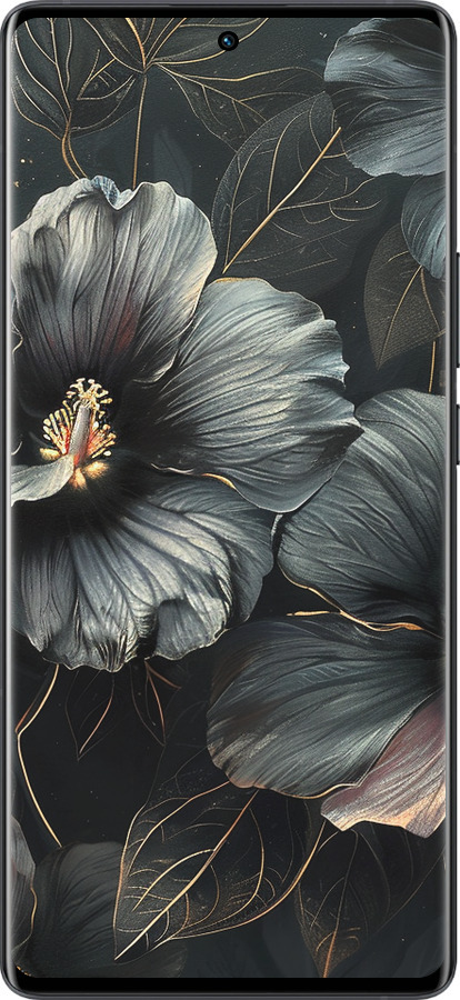 Силиконовый чехол Черные цветы для Vivo X80 Pro - 6031u-2630 изображение 