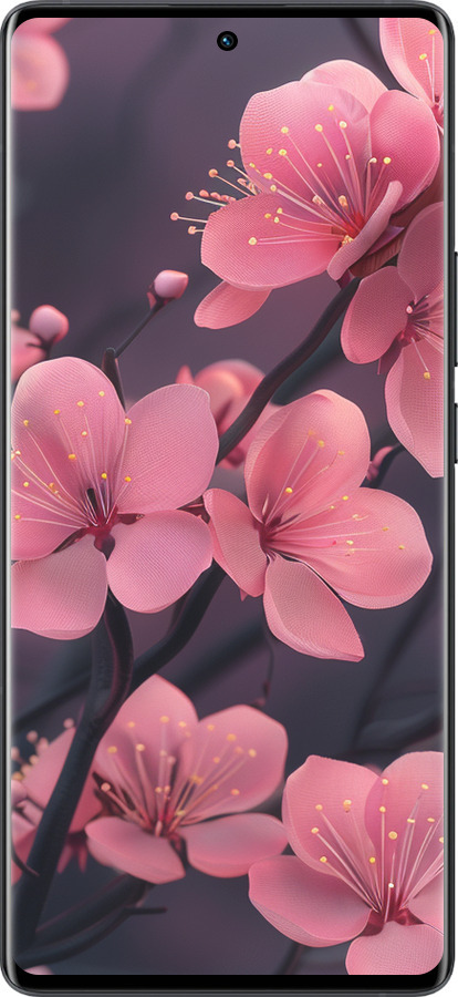 Силіконовий чехол Пурпурова сакура для Vivo X80 Pro - 6075u-2630 изображение 