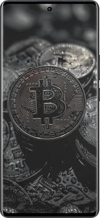 Силиконовый чехол Black Bitcoin для Vivo X80 Pro - 6090u-2630 изображение 