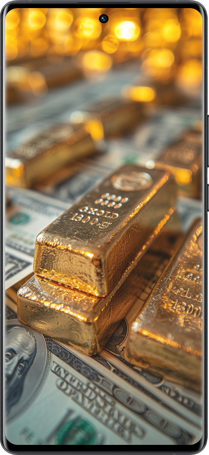 Силиконовый чехол Слитки и доллары для Vivo X80 Pro - 6105u-2630 изображение 