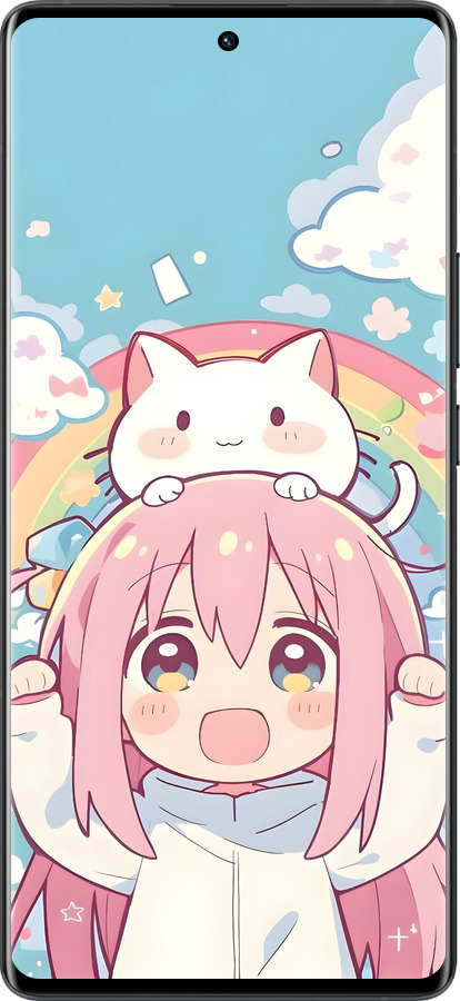 Силиконовый чехол Девочка аниме радуга для Vivo X80 Pro - 6304u-2630 изображение 