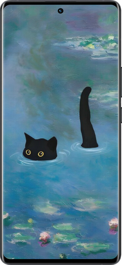 Силиконовый чехол С изображением кота и водяной лилии Monet для Vivo X80 Pro - 6519u-2630 изображение 