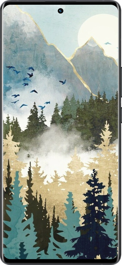 Силіконовий чехол Із зображенням лісового пейзажу для Vivo X80 Pro - 6548u-2630 изображение 