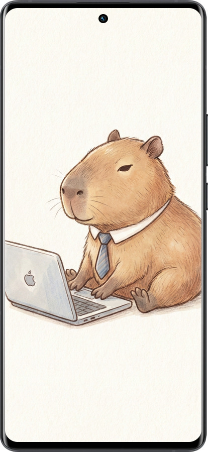 Силиконовый чехол Funny Capybara CEO Working для Vivo X80 Pro - 6777u-2630 изображение 