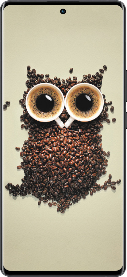 Силиконовый чехол Сова из кофе для Vivo X80 Pro - 777u-2630 изображение 