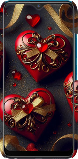3D пластиковый матовый чехол Сердечки v4 для Vivo Y11 - 5834m-629 изображение 