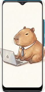 3D пластиковый матовый чехол Funny Capybara CEO Working для Vivo Y11 - 6777m-629 изображение 