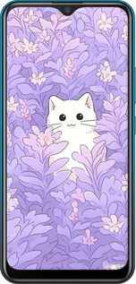 TPU чехол Котик в цветах для Vivo Y17 - 6390b-1447 изображение 