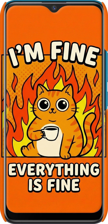 3D пластиковий матовий чехол Funny Cat для Vivo Y15 - 6786m-1791 изображение 