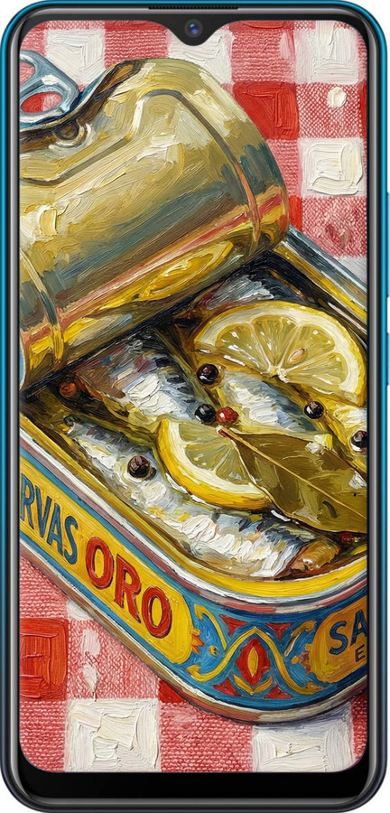 Силиконовый чехол Vintage Sardine Tin Phone для Vivo Y15 - 6772u-1791 изображение 