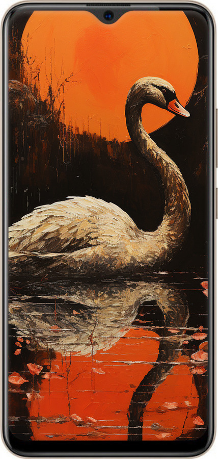 TPU чехол Лебедь для Vivo Y19 - 5964b-630 изображение 
