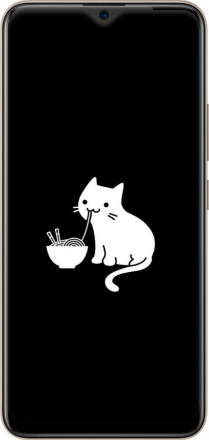 TPU чехол С милым котом на черном фоне для Vivo Y19 - 6528b-630 изображение 