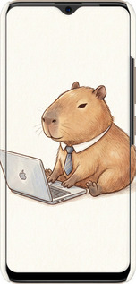 3D пластиковый матовый чехол Funny Capybara CEO Working для Vivo Y19 - 6777m-630 изображение 