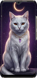 3D пластиковый матовый чехол Mystic White Cat Gothic Dark Purple Gold для Vivo Y19 - 6805m-630 изображение 