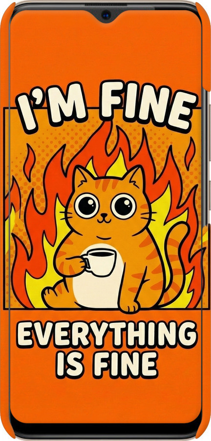 3D пластиковый матовый чехол Funny Cat для Vivo Y19 - 6786m-630 изображение 