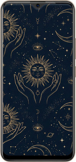 Силіконовий чехол Celestial Harmony: Sun & Moon Gold Mystic Pattern для Vivo Y19 - 6778u-630 изображение 