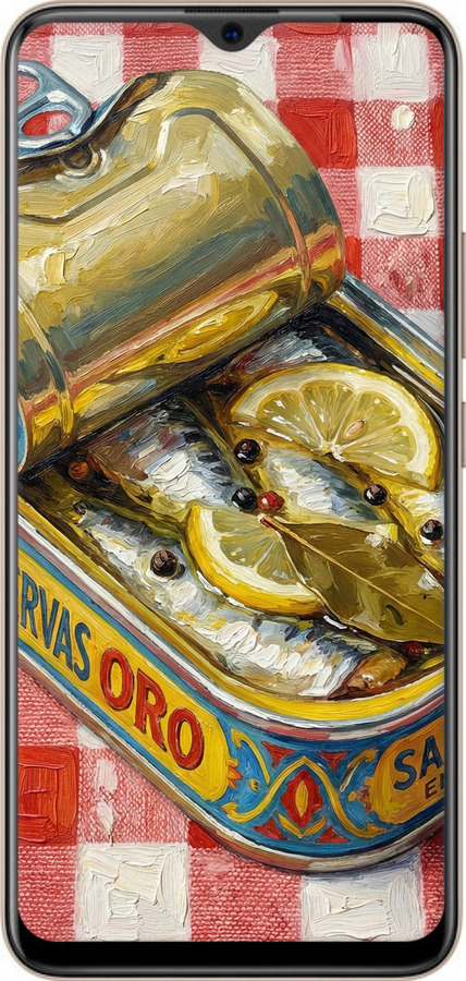 Силиконовый чехол Vintage Sardine Tin Phone для Vivo Y19 - 6772u-630 изображение 