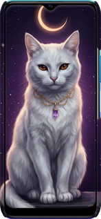 3D пластиковий матовий чехол Mystic White Cat Gothic Dark Purple Gold для Vivo Y20 - 6805m-2078 изображение 