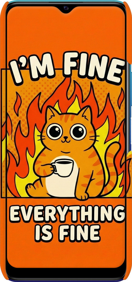 3D пластиковый матовый чехол Funny Cat для Vivo Y20 - 6786m-2078 изображение 